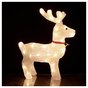 Luminous reindeer, 50 cold white LED, 38 cm