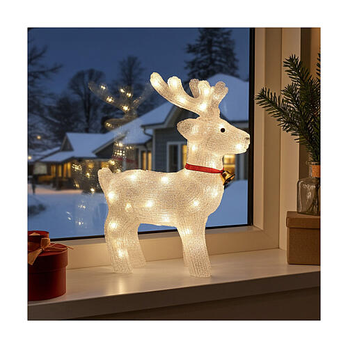 Renifer podświetlany 50 led biały zimny 38 cm 2