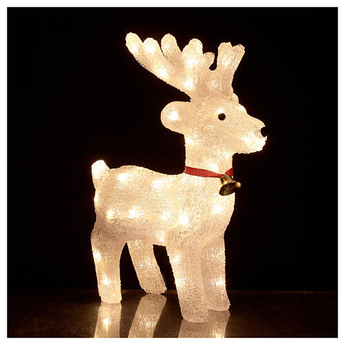 Luminous reindeer 50 LEDs cold white 38 cm 3