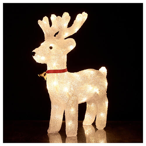 Luminous reindeer 50 LEDs cold white 38 cm 4