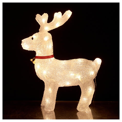 Luminous reindeer 50 LEDs cold white 38 cm 5