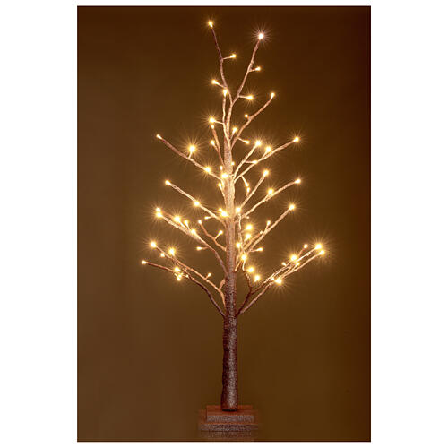 Árvore luminosa cor-de-rosa faia 90 cm 78 luzes LED branco quente para interior 1