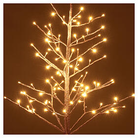Árvore luminosa cor-de-rosa faia 120 cm 114 luzes LED branco quente para interior