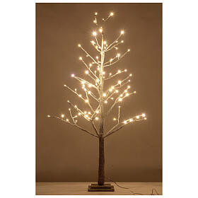Árvore luminosa dourada faia 120 cm 114 luzes LED branco quente para interior