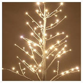 Árvore luminosa dourada faia 120 cm 114 luzes LED branco quente para interior