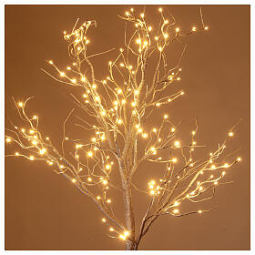 Árvore luminosa dourada faia 210 cm 192 luzes LED branco quente para interior