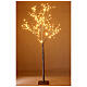 Lighted birch tree 192 LEDs indoor use 210 cm gold glitter s1