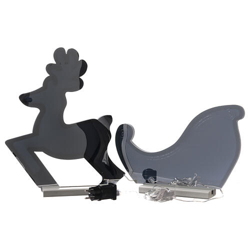 Reindeer with sled, indoor light decoration with warm white LED Infinity Light 10