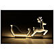 Infinity mirror Reindeer with sleigh, indoor light decoration with warm white LED s2