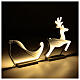 Infinity mirror Reindeer with sleigh, indoor light decoration with warm white LED s4