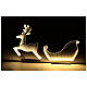 Infinity mirror Reindeer with sleigh, indoor light decoration with warm white LED s5