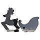 Infinity mirror Reindeer with sleigh, indoor light decoration with warm white LED s10