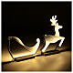 Infinity mirror Reindeer with sleigh, indoor light decoration with warm white LED s5