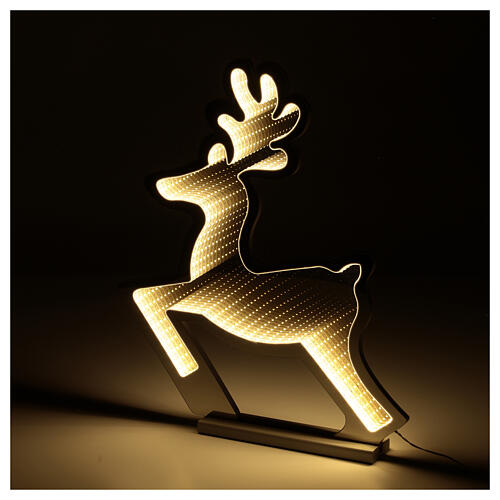 Rentier für Weihnachten mit Infinity-Effekt Lichtern warmweiße LEDs Innenbereich, 60 cm 1