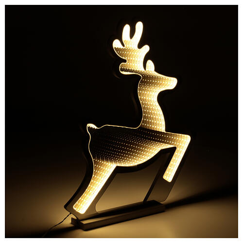 Rentier für Weihnachten mit Infinity-Effekt Lichtern warmweiße LEDs Innenbereich, 60 cm 4
