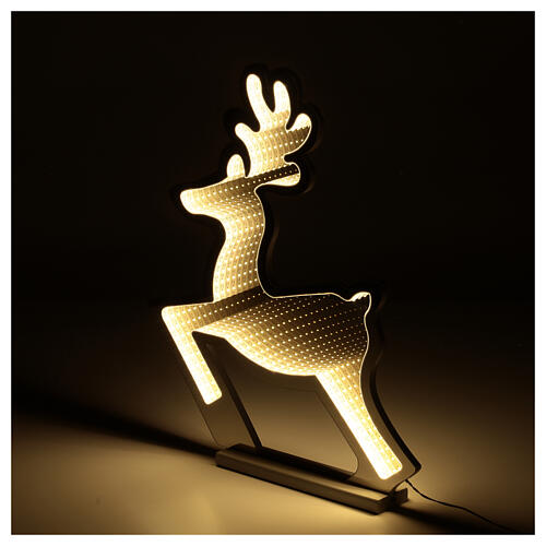 Reindeer 60 cm indoor light decoration with warm white LED Infinity Light 3