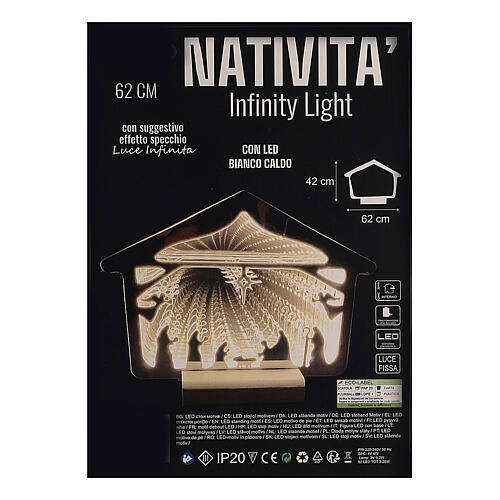 Natividade 60 cm luzes LED branco quente Infinity Light para interior 6