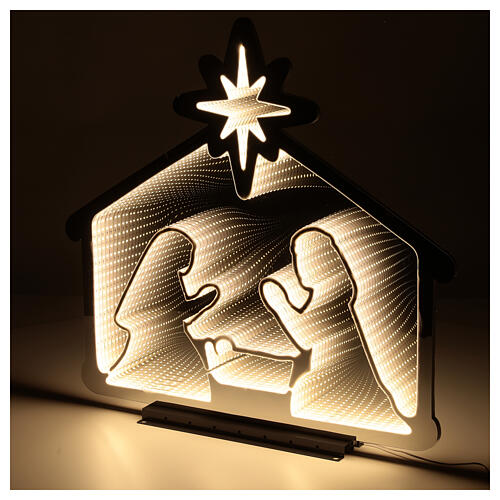 Nativité lumineuse 75 cm Infinity Light avec lumières LED blanc chaud pour intérieur et extérieur 1