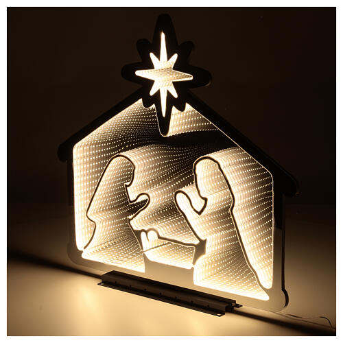 Nativité lumineuse 75 cm Infinity Light avec lumières LED blanc chaud pour intérieur et extérieur 3