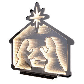 Natividade na cabana 75 cm luzes LED branco quente Infinity Light para interior/exterior