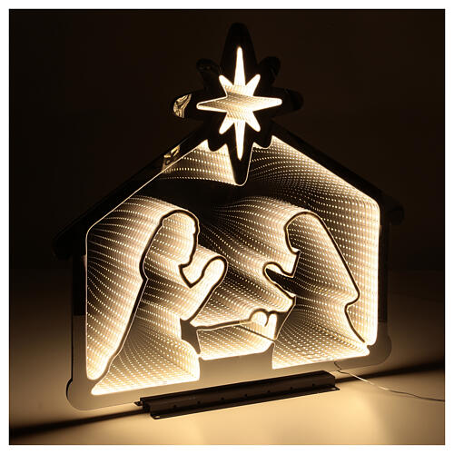 Infinity mirror Holy Family 75 cm indoor and outdoor light decoration with warm white LED 4