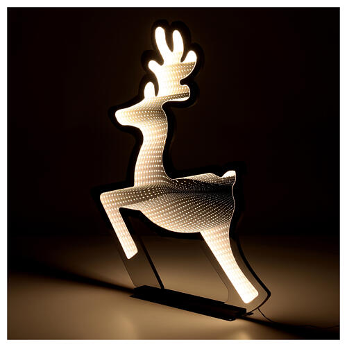 Rentier mit Infinity-Effekt warmweiße LEDs Weihnachtsbeleuchtung Innenbereich, 80 cm 4