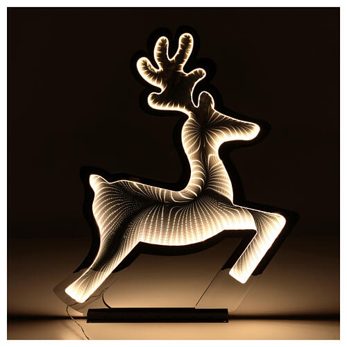 Infinity mirror Reindeer 80 cm indoor and outdoor light decoration with warm white LED 2