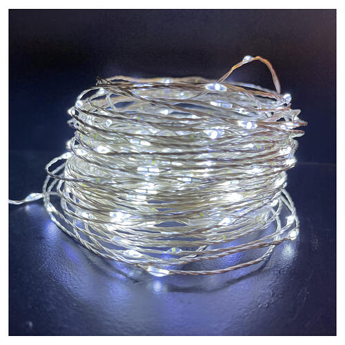 Świąteczne lampki, łańcuch 25 m z 500 kroplami LED w kolorze lodowej bieli 1