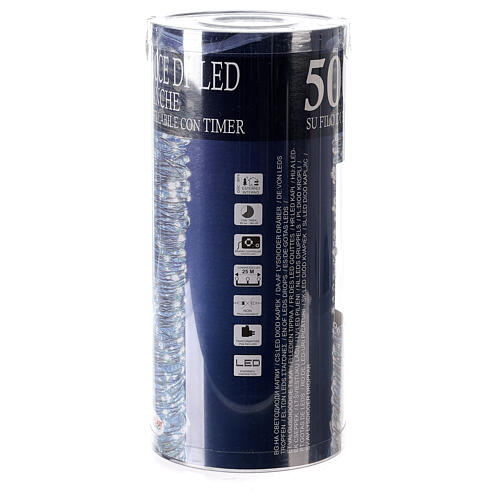 Pisca-pisca corrente 500 gotas luz LED branco frio, fio nu, temporizador e jogos de luz, INTERIOR/EXTERIOR 5