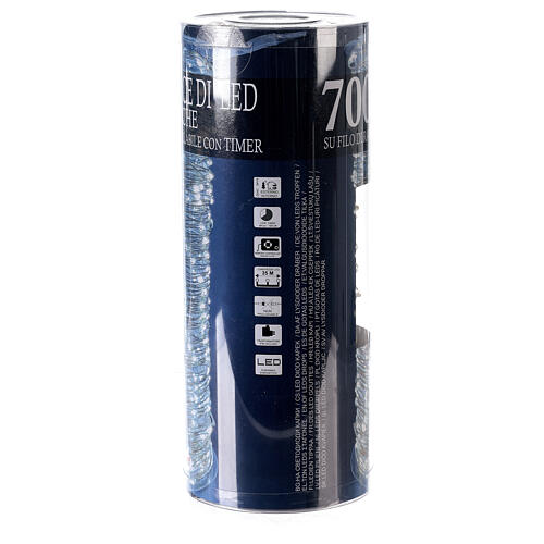 Świąteczne lampki, łańcuch 35 m z 700 kroplami LED w kolorze lodowej bieli 5