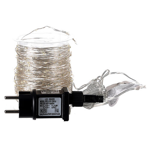 Catena filo nudo 300 gocce led bianco freddo est int timer 4