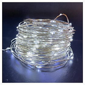 300 cold white LED drops nude wire chain ext int timer