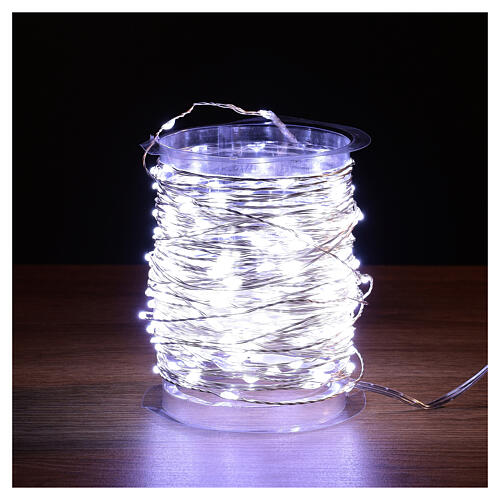 300 cold white LED drops nude wire chain ext int timer 2
