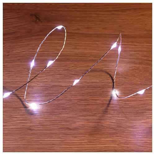 300 cold white LED drops nude wire chain ext int timer 3
