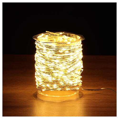 Guirlande lumineuse 300 gouttes LED blanc chaud fil nu minuteur jeux lumières int/ext 2