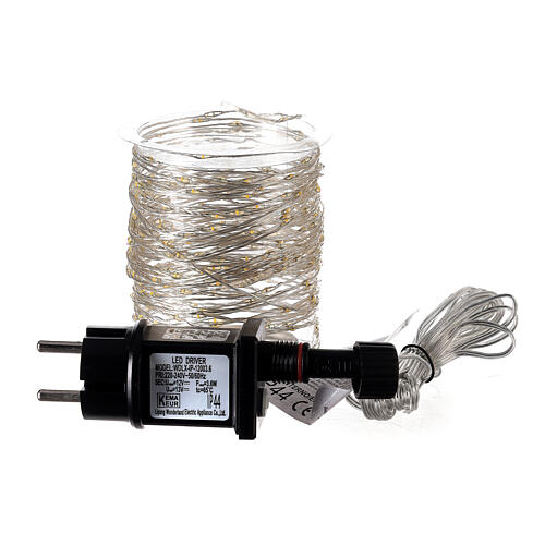 Świąteczne lampki, łańcuch 15 m z 300 kroplami LED w ciepłej bieli 4