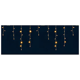 Kurtyna świetlna stalaktyty sfalowane, 64 LED w ciepłej bieli