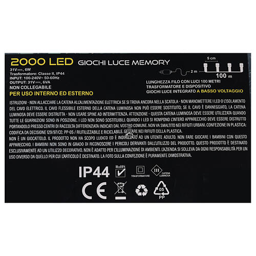 Luces navideñas 2000 led luz cálida 100 m 7