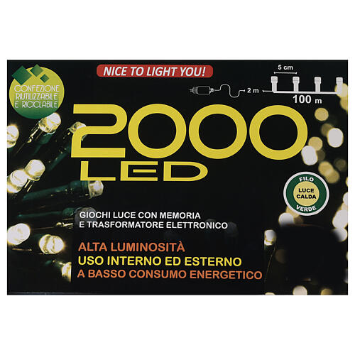 Christmas lights 2000 LEDs warm white 100 mt 6
