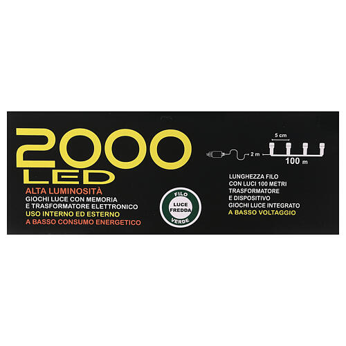 LED Christmas lights 2000 cold white with spool 7