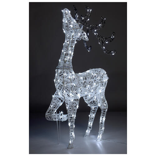 Cerf tête haute 200 LEDs blanc froid intérieur/extérieur fil pailleté 100 cm 1