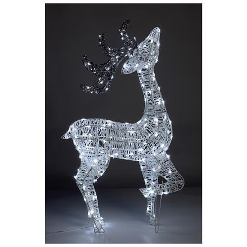 Cerf tête haute 200 LEDs blanc froid intérieur/extérieur fil pailleté 100 cm 2