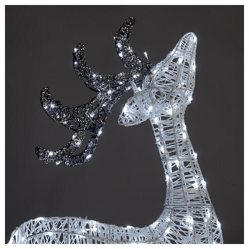 LED deer head high 200 ice white lights indoor outdoor glitter wire 100 cm 3