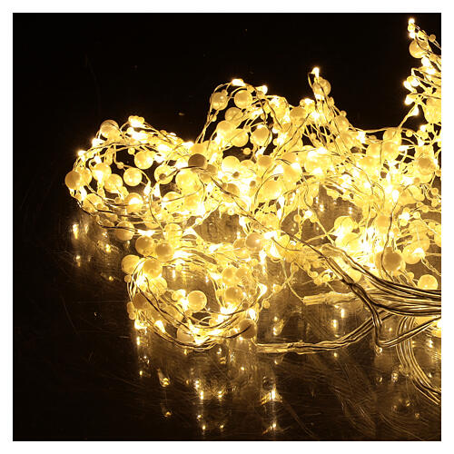 Rideau lumineux avec perles 300 nanoLEDs blanc froid chaud lumière fixe 3
