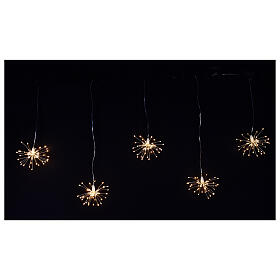 Cadena de fuegos artificiales 300 nano led luz cálida uso int/ext 2 m