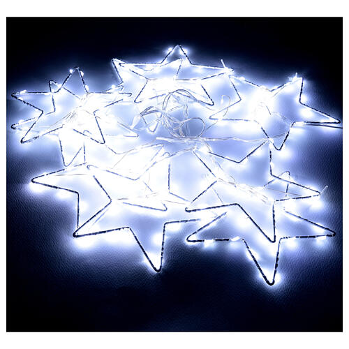 Rideau lumineux arc d'étoiles 308 LEDs blanc froid intérieur/extérieur 1,2 m 4