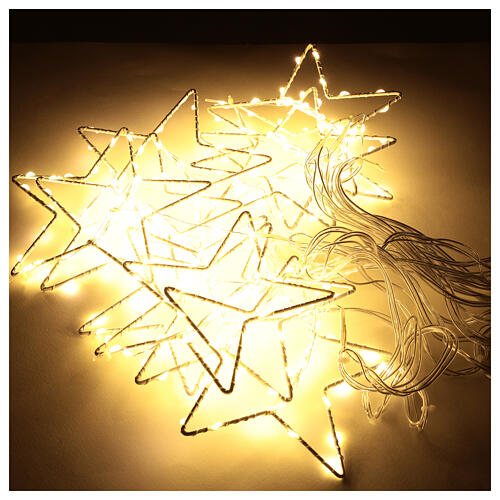 Rideau lumineux avec étoiles 350 LEDs blanc chaud intérieur/extérieur 3,6 m 4