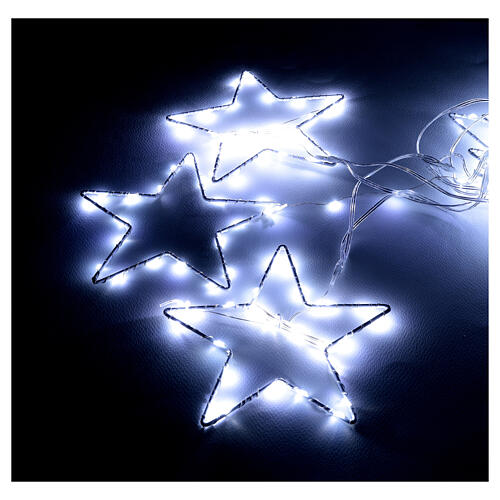 Cortina estrelas 350 luzes LED branco frio para interior/exterior 3,6 m 3