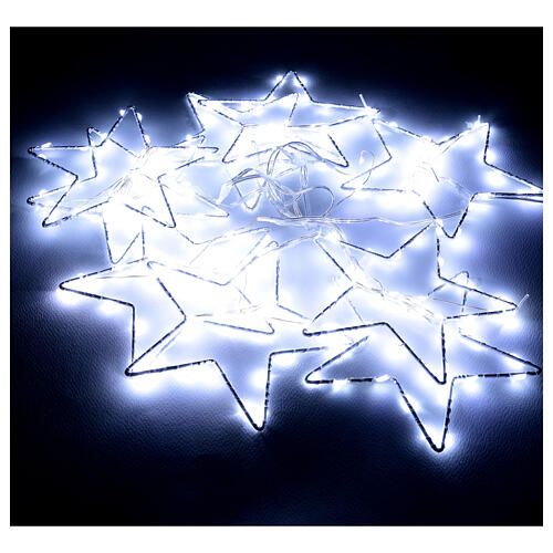 Cortina estrelas 350 luzes LED branco frio para interior/exterior 3,6 m 4