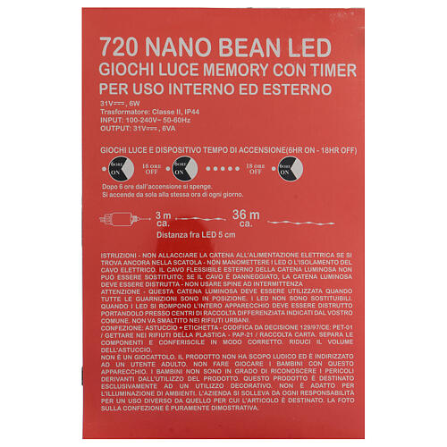 Christmas lights chain 720 nano bean LEDs cold white indoor/outdoor use 36 m 7